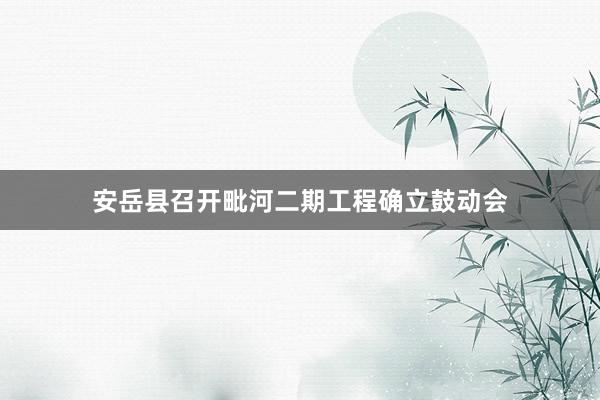 安岳县召开毗河二期工程确立鼓动会